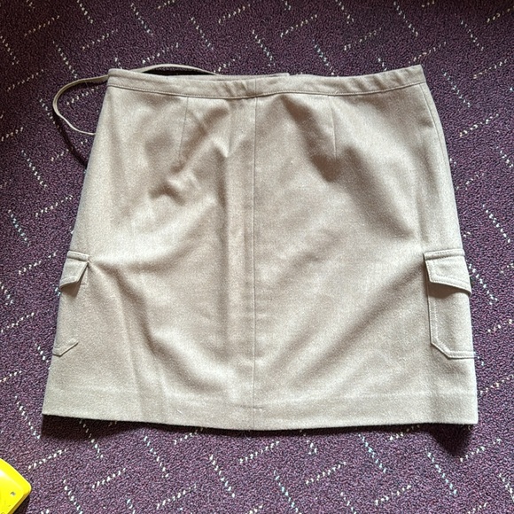 J. Crew tan wool business casual office  work mini skirt 6 - Picture 7 of 8